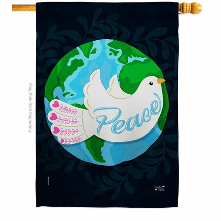 PATIO TRASERO 28 x 40 in. Peace Sweet Life Earth Double-Sided Vertical House Flags - Decoration Banner Garden PA4061023